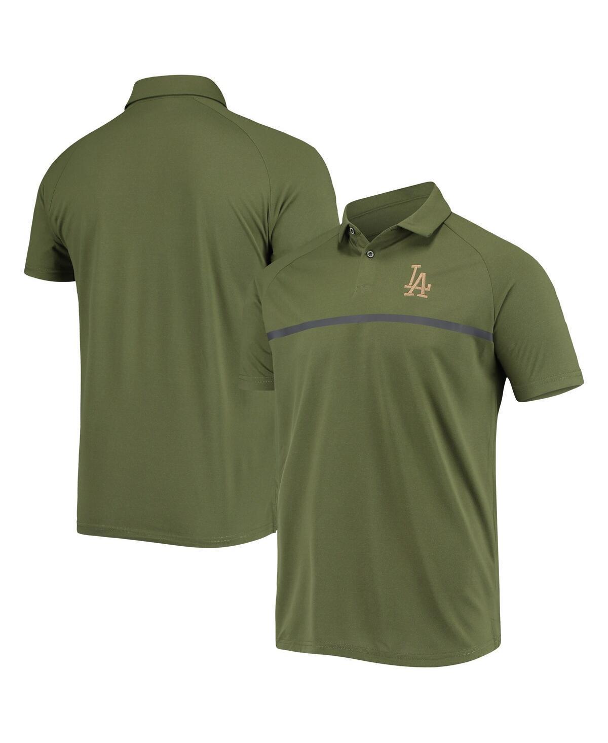 Mens Levelwear Olive Los Angeles Dodgers Delta Sector Raglan Polo Product Image
