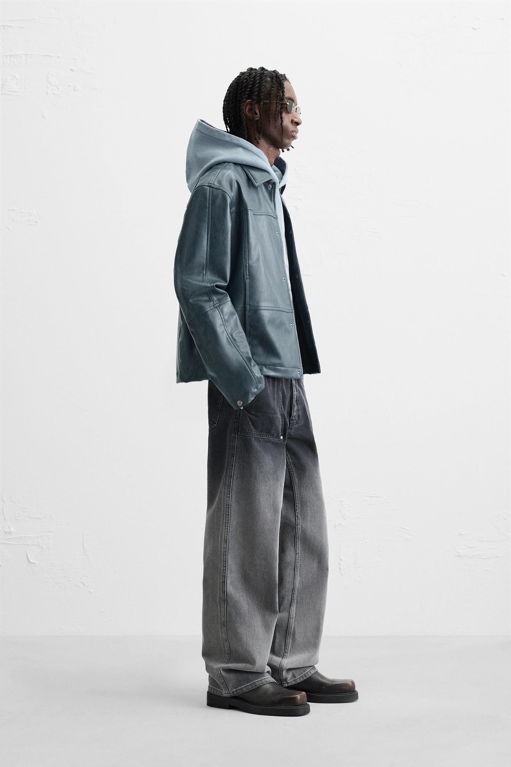 FAUX LEATHER OVERSHIRT Product Image