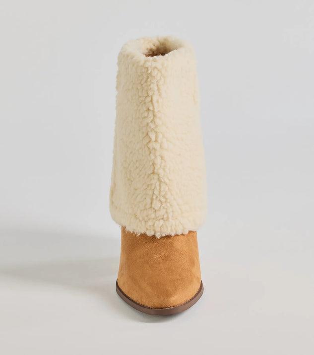 Cozy Vibes Faux Sherpa Foldover Booties Product Image