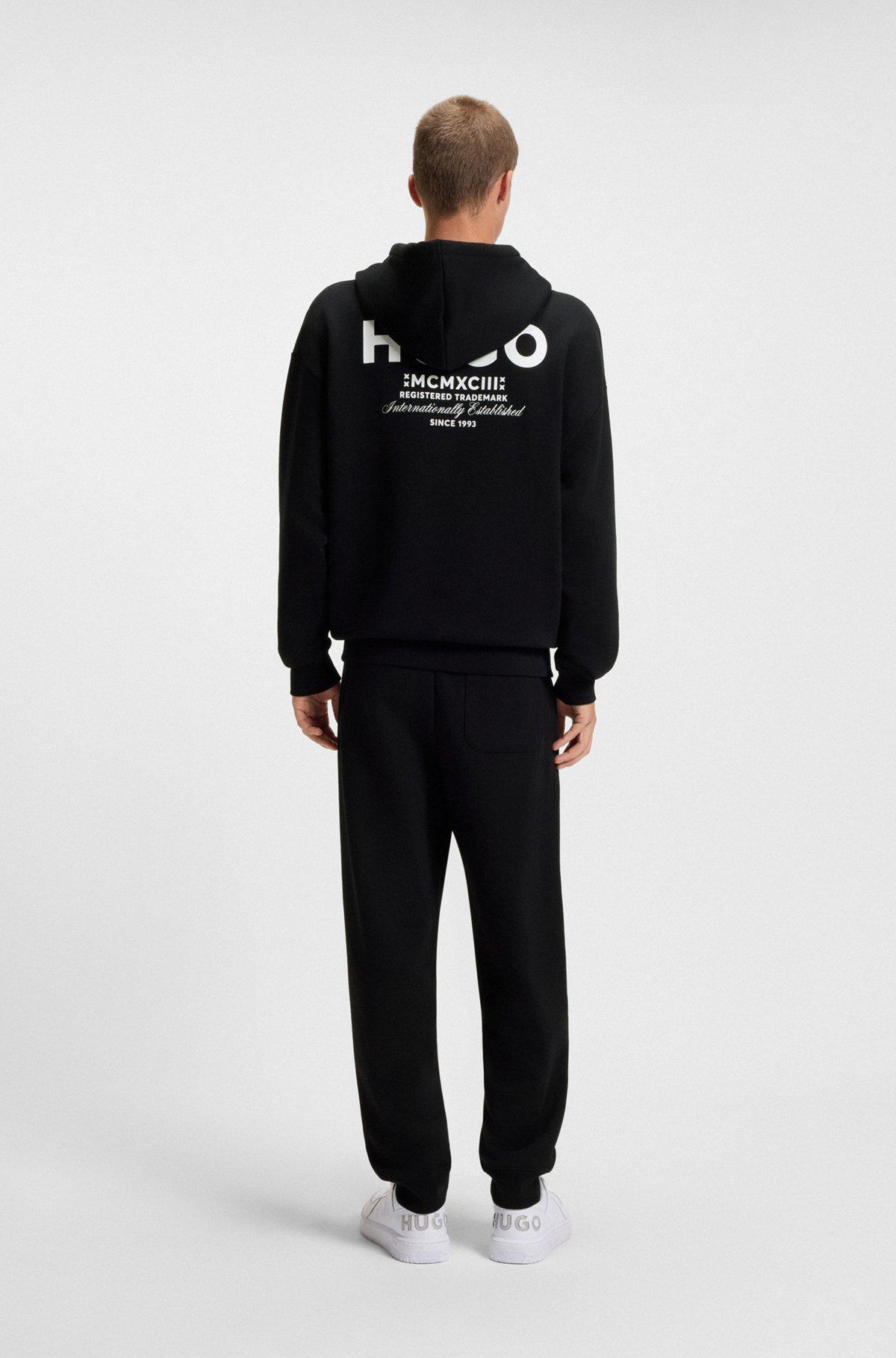 Cotton-terry hoodie with logo prints Product Image