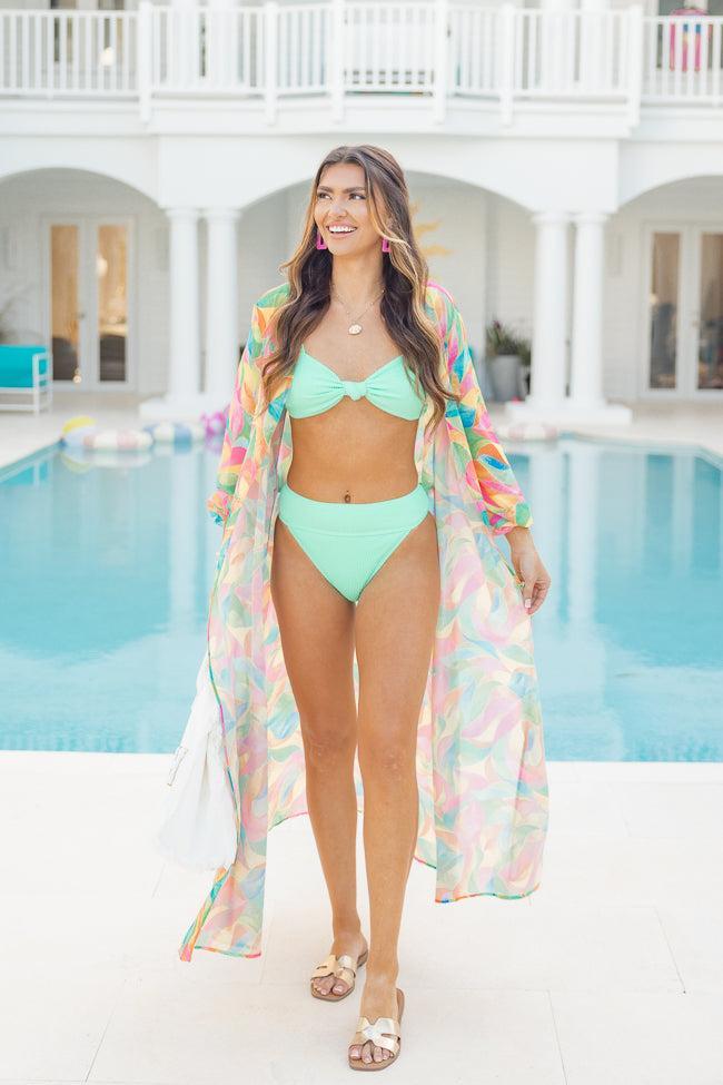 Coastal Kiss Mint Knotted Bikini Top FINAL SALE Product Image
