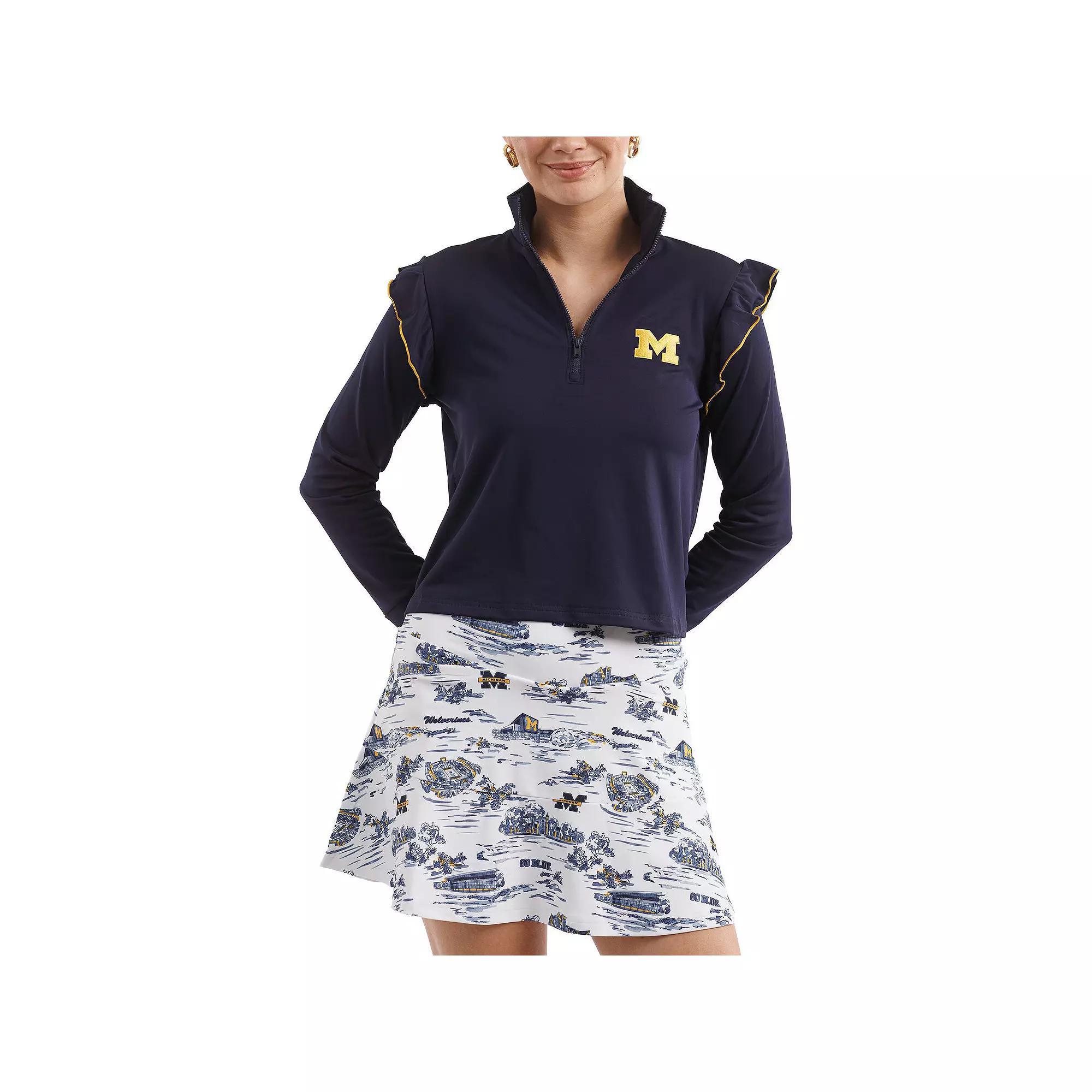 Women's Smith & Quinn Navy Michigan Wolverines Tailgate Collection Grayson Top, Size: Medium, Blue Product Image