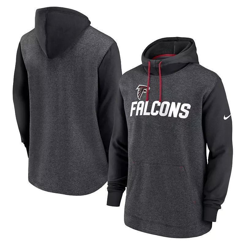 Men's Nike Heathered Charcoal/Navy New England Patriots Surrey Legacy Pullover Hoodie, Size: XL Product Image