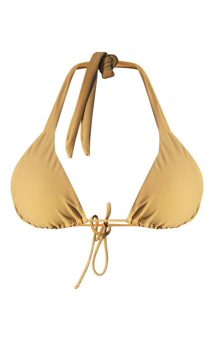Stone Ruched Triangle Bikini Top Product Image