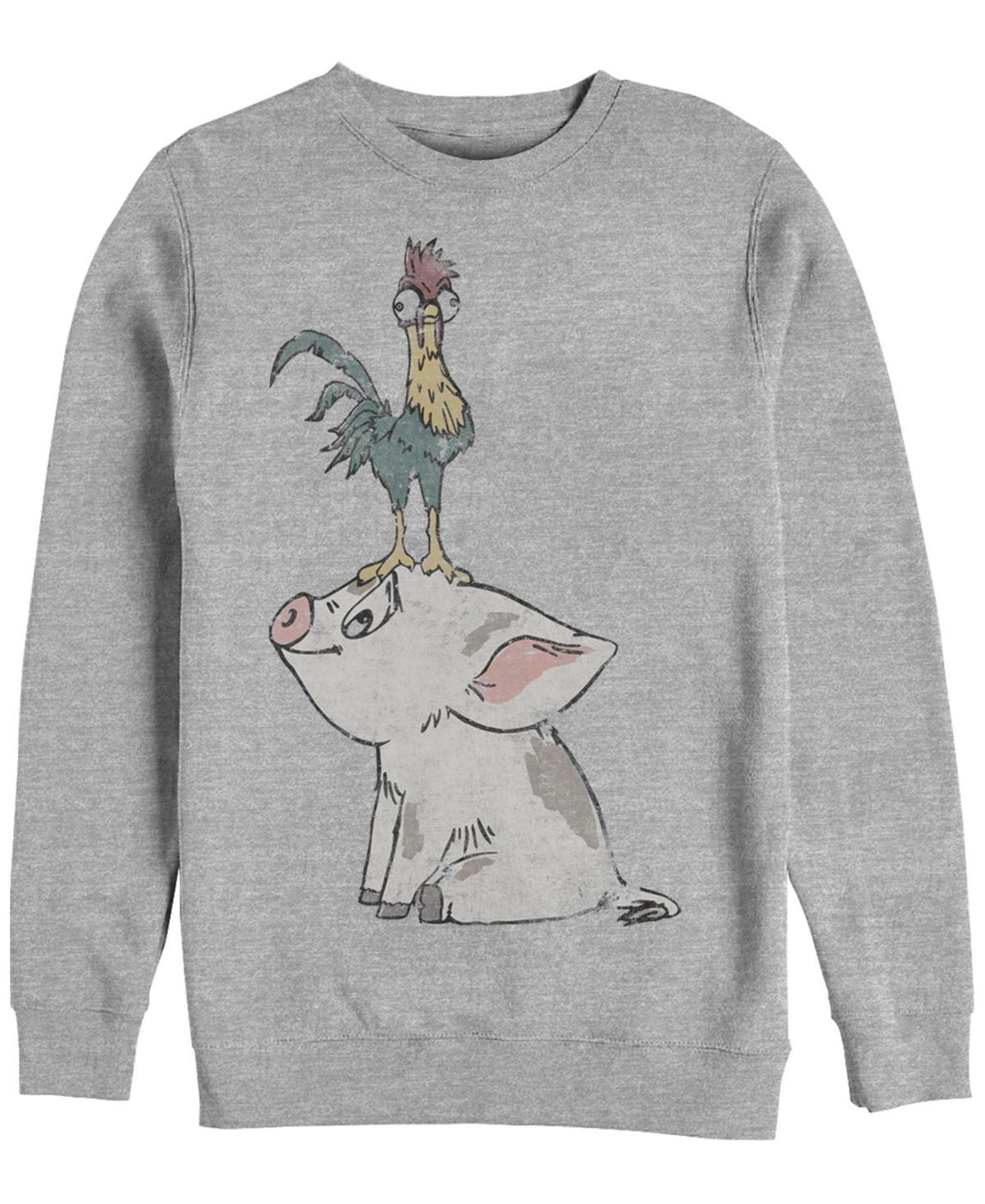 Disney's Moana Hei Hei Men's On Top Of Pigs Head Sweatshirt, Size: 3XL, Athletic Grey Product Image