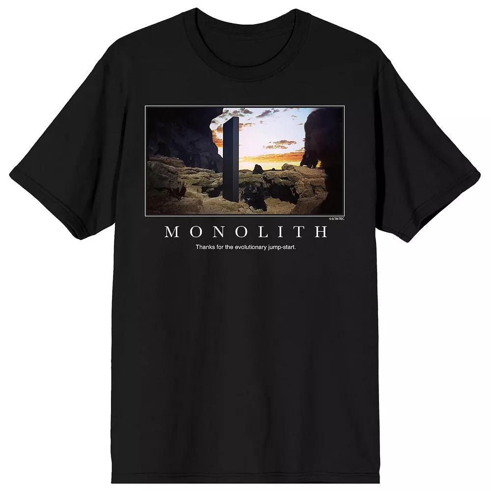 Men's 2001 A Space Odyssey Monolith Meme Graphic Tee, Size: Large, Black Product Image
