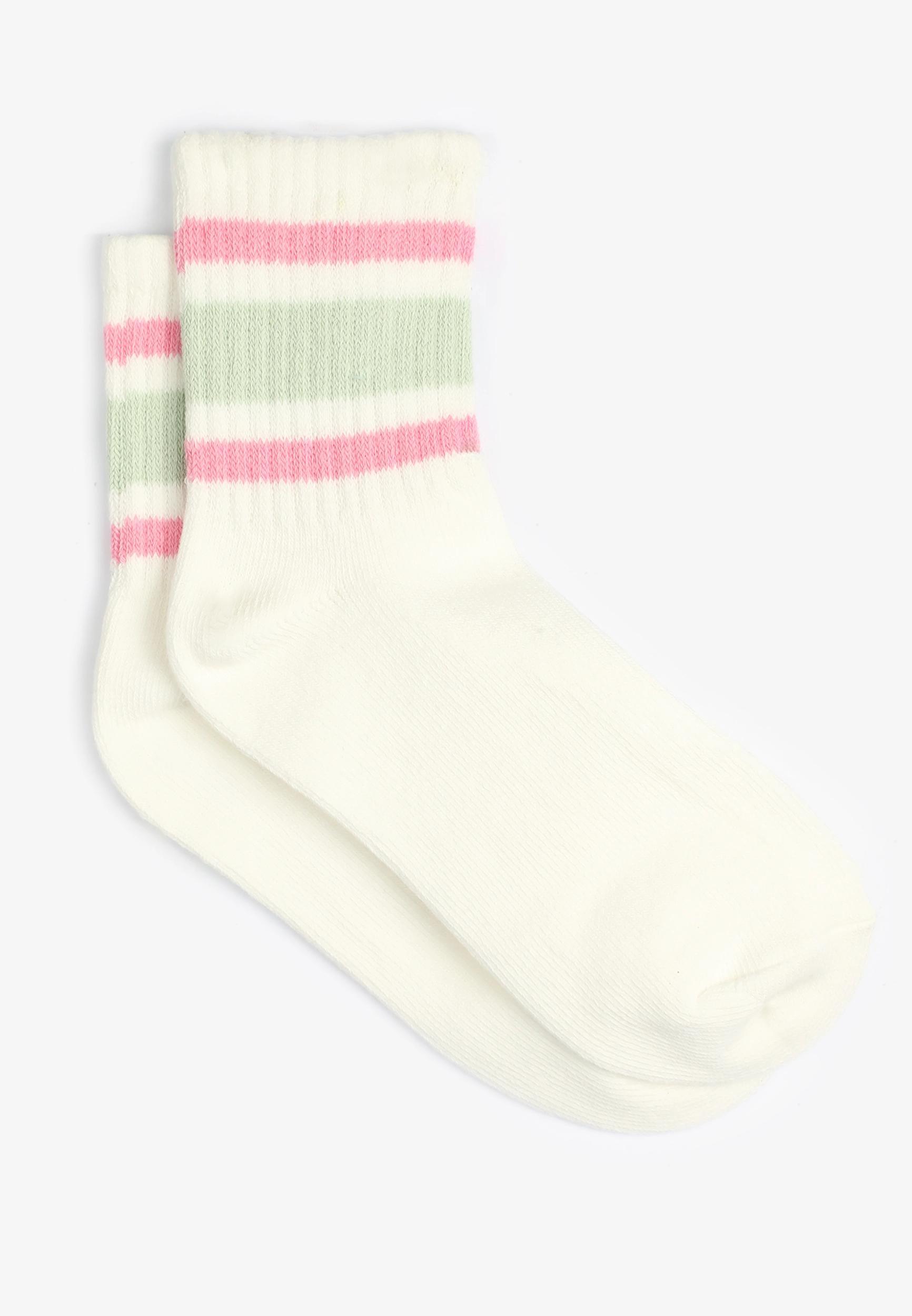 Maurices Womens Triple Striped Shorts Crew Socks Gray Size One Size Product Image