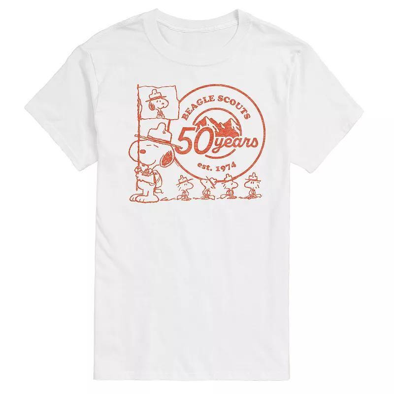 Big & Tall Peanuts Beagle Scouts 50 Years Flag Graphic Tee, Mens Product Image