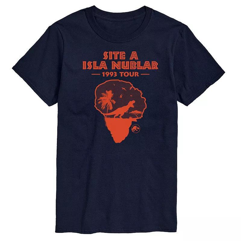 Mens Jurassic World isla Nublar 1993 Tour Graphic Tee Blue Product Image