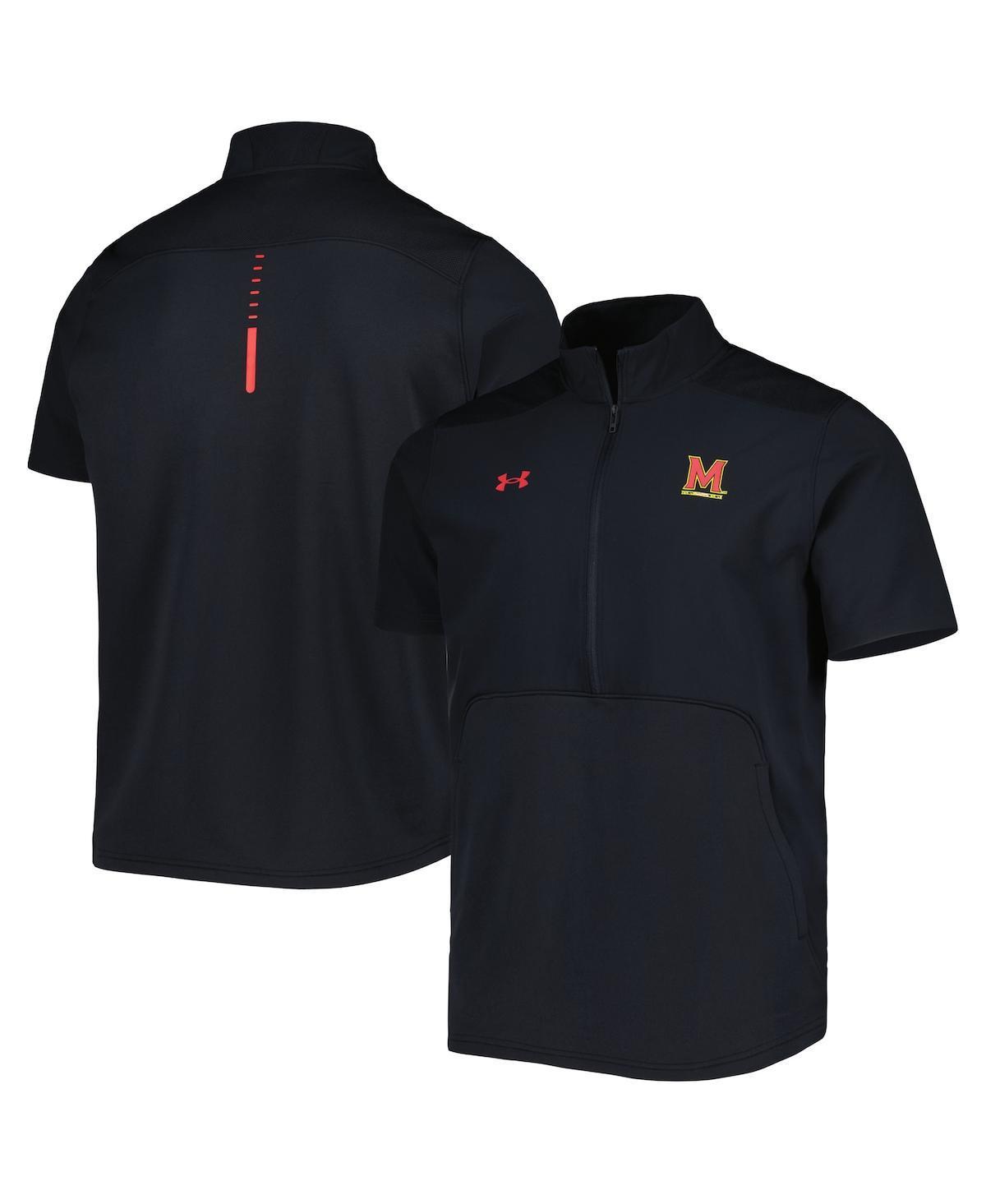 Men's Under Armour Black Maryland Terrapins Motivate 2.0 Half-Zip Jacket, Size: Large Product Image
