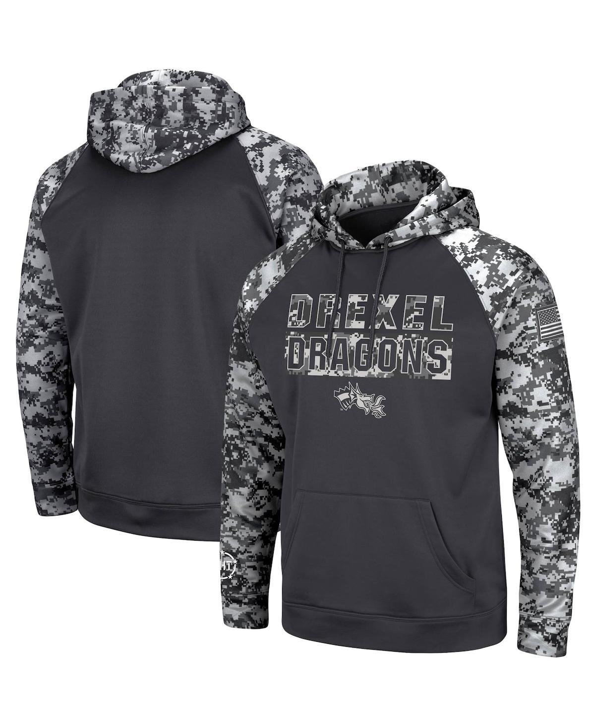 Men's Colosseum Charcoal Drexel Dragons OHT Military Appreciation Digital Camo Pullover Hoodie, Size: 2XL, Nc2 Charco Product Image