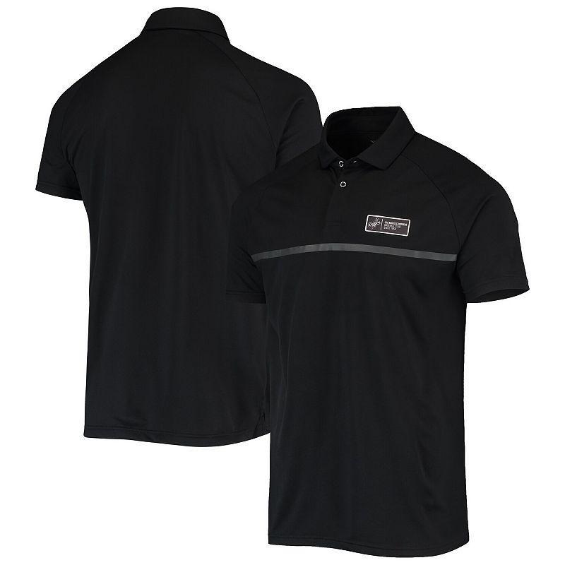 Men's Levelwear Black Los Angeles Dodgers Sector Raglan Polo, Size: Medium Product Image