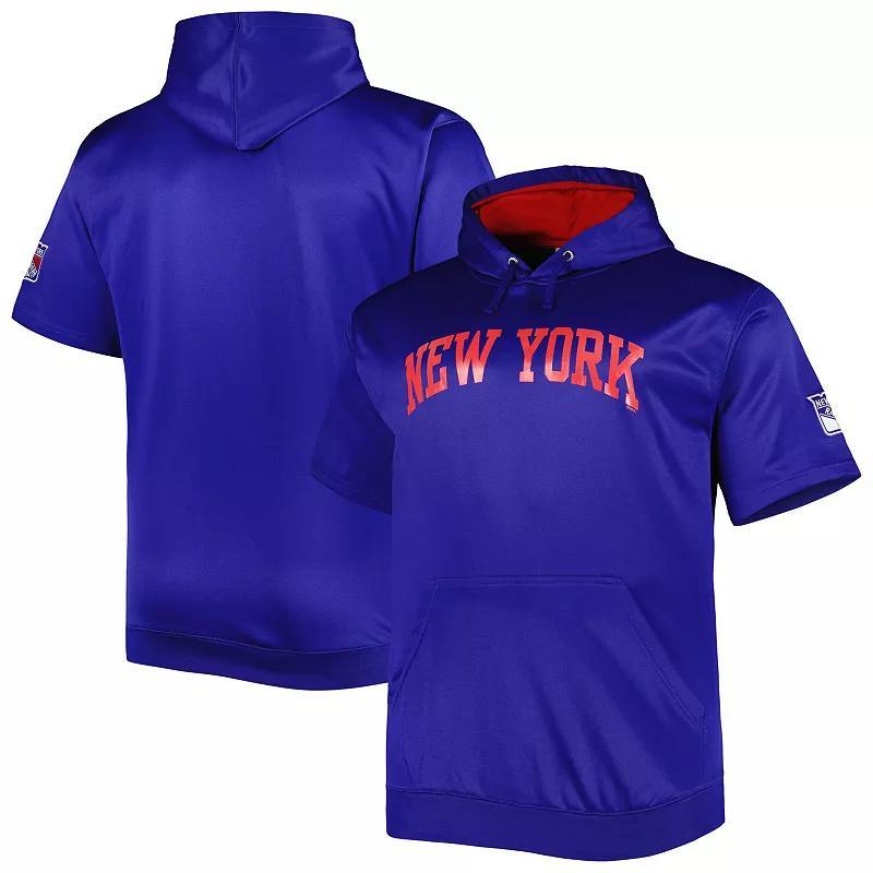 Men's Royal New York Rangers Big & Tall Logo Short Sleeve Hoodie, Size: 3XB, Ran Blue Product Image