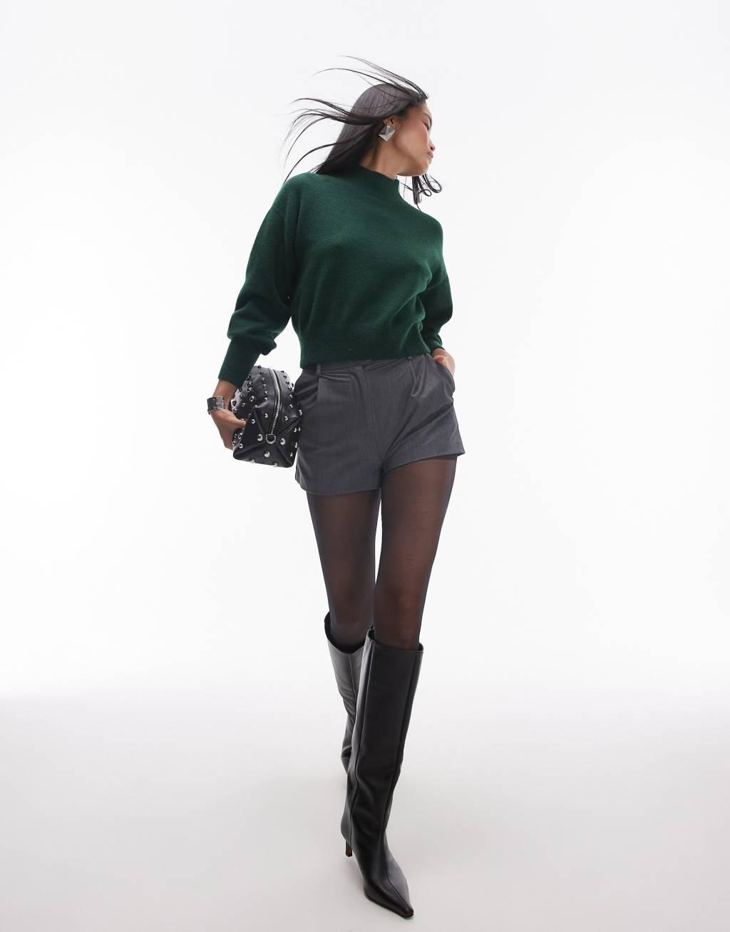 & Other Stories crew neck sweater in green  Product Image