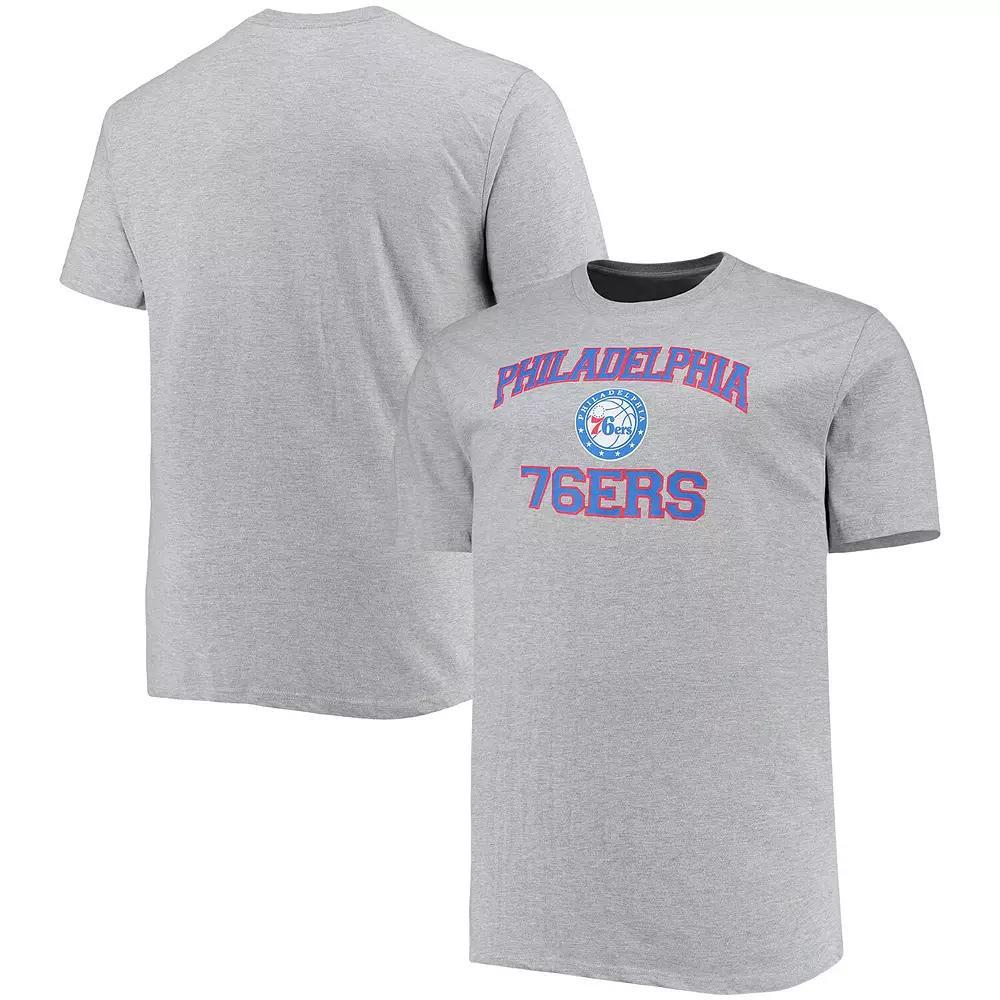 Men's Heathered Gray Philadelphia 76ers Big & Tall Heart & Soul T-Shirt, Size: 3XB, 76r Grey Product Image