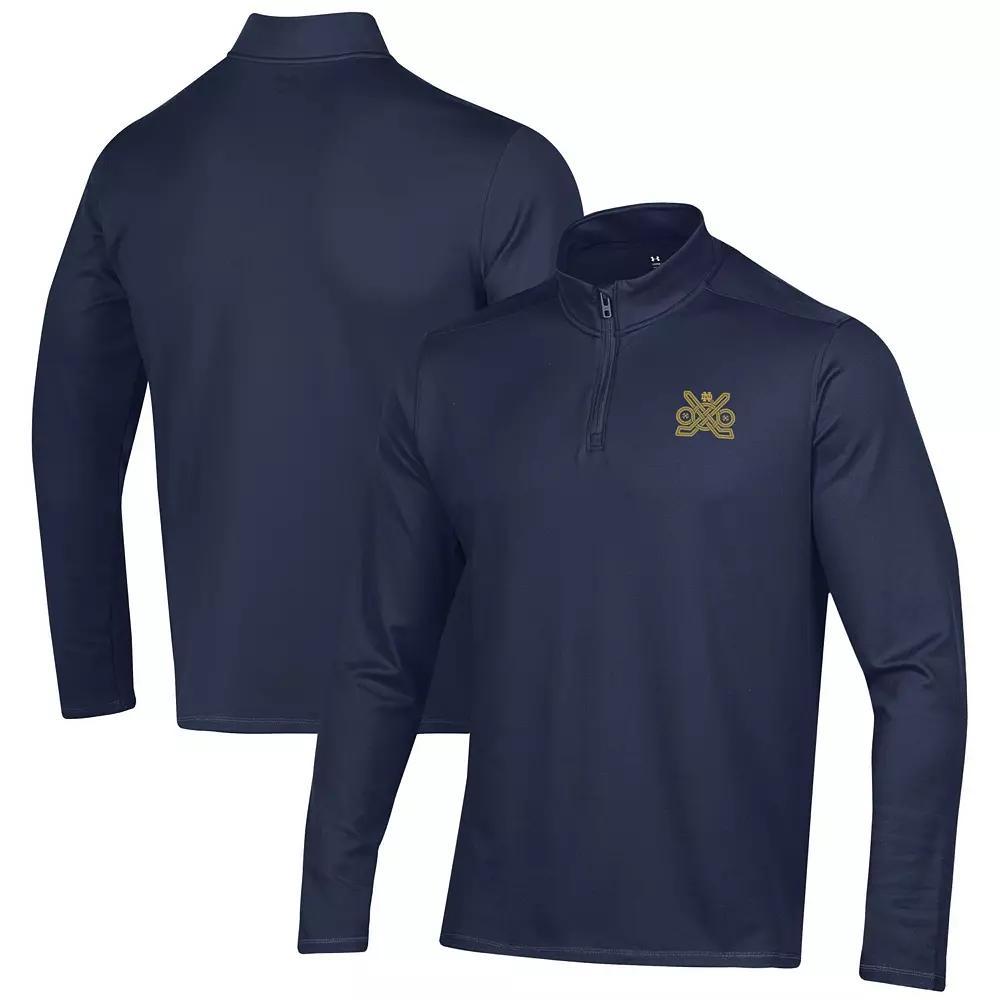 Men's Under Armour Navy Notre Dame Fighting Irish Ireland Motion Quarter-Zip Pullover Top, Size: Large, Blue Product Image