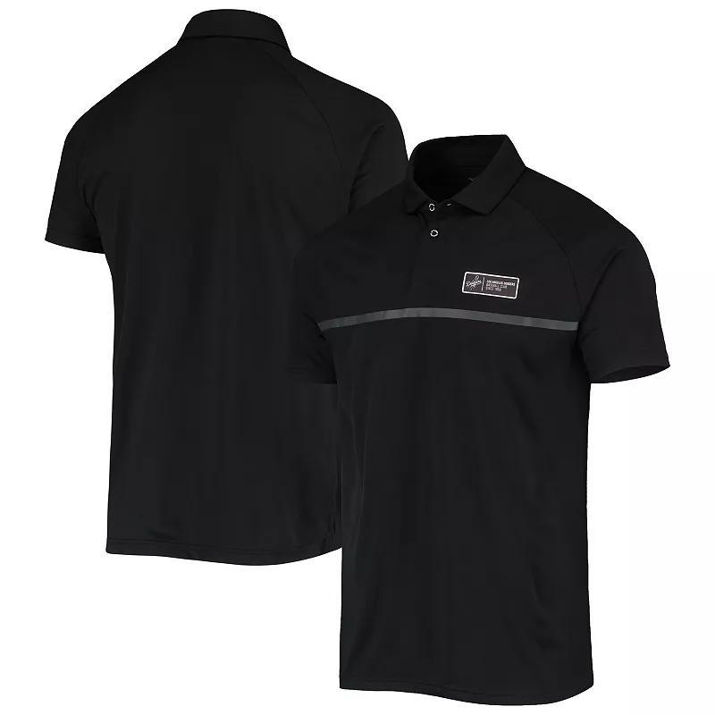 Men's Levelwear Black Los Angeles Dodgers Sector Raglan Polo, Size: Medium Product Image