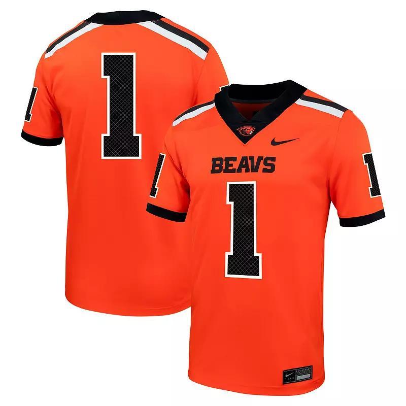 Men's Nike #1 Orange Oregon State Beavers Untouchable Football Jersey, Size: Large Product Image