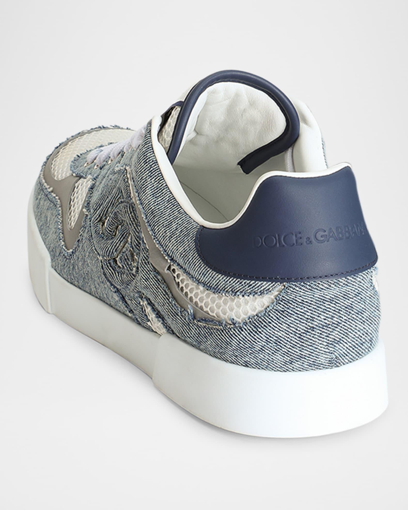 Mens Mesh and Leather Low-Top Sneakers Product Image
