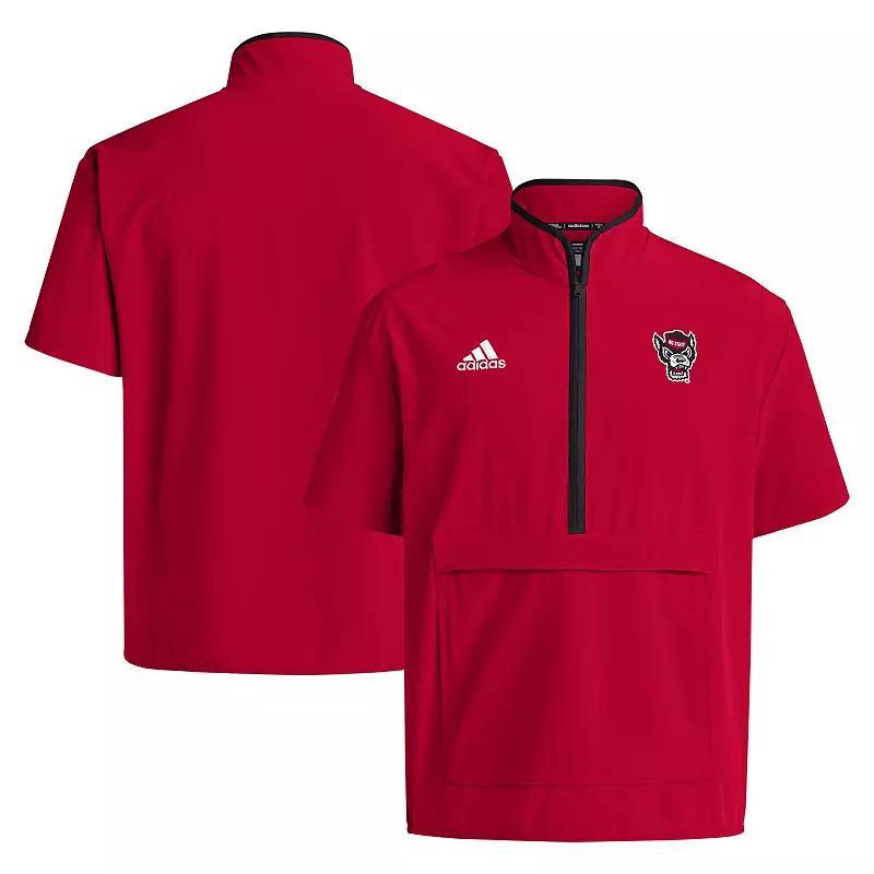 Mens adidas Royal Kansas Jayhawks Coaches Sideline Half-Zip Short Sleeve Jacket Product Image