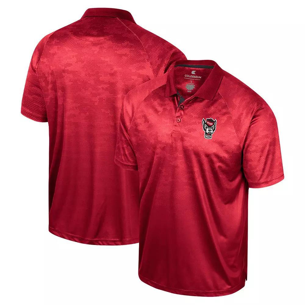 Men's Colosseum Red NC State Wolfpack Honeycomb Raglan Polo, Size: Medium, Nst Red Product Image