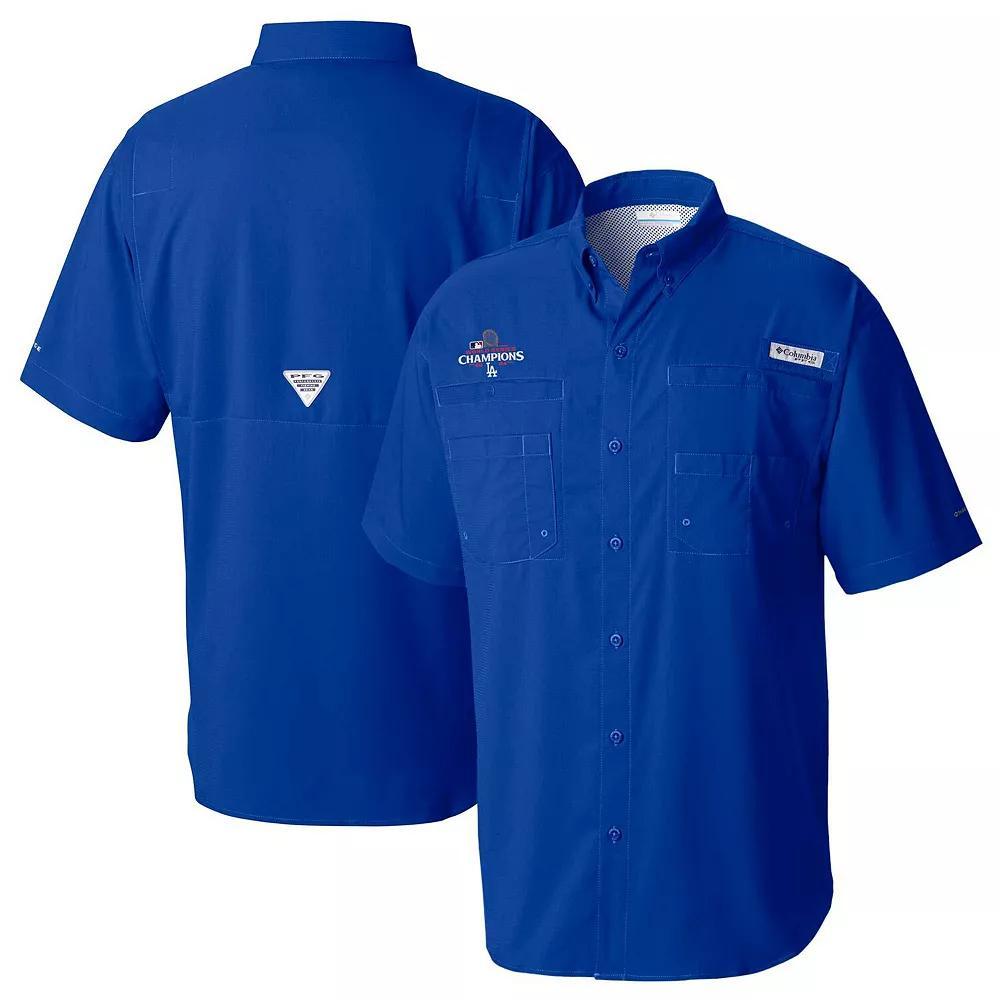 Men's Columbia  Royal Los Angeles Dodgers 2024 World Series Champions Tamiami Short Sleeve Button-Down Shirt, Size: Medium, Blue Product Image