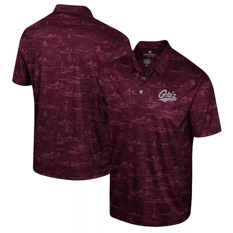 Men's Colosseum Black Appalachian State Mountaineers Daly Print Polo, Size: XXL, App Black Product Image