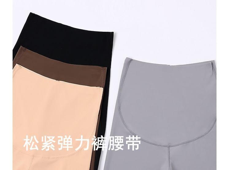 Maternity High Waist Plain Yoga Shorts Product Image