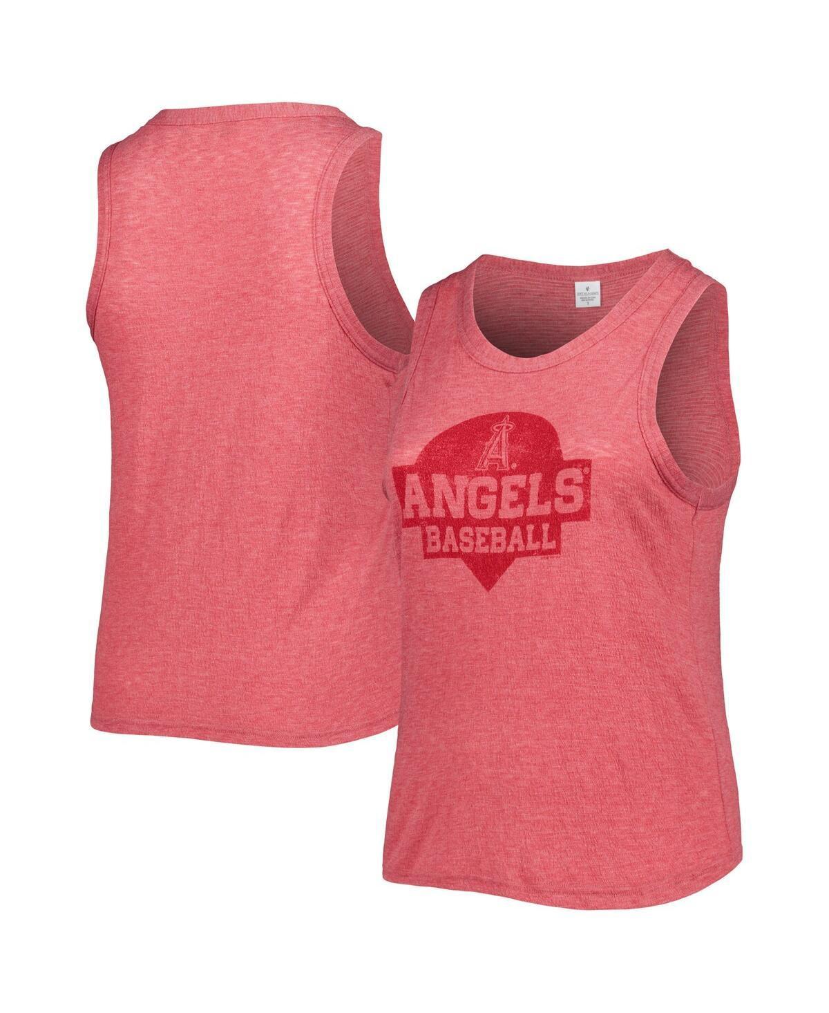 Women's Soft as a Grape Red Los Angeles Angels Plus Size High Neck Tri-Blend Tank Top, Size: 3XL Product Image