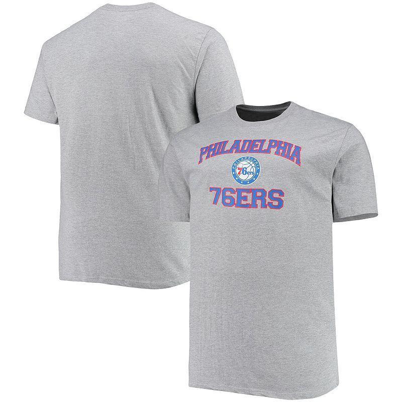 Men's Heathered Gray Philadelphia 76ers Big & Tall Heart & Soul T-Shirt, Size: 3XB, 76r Grey Product Image