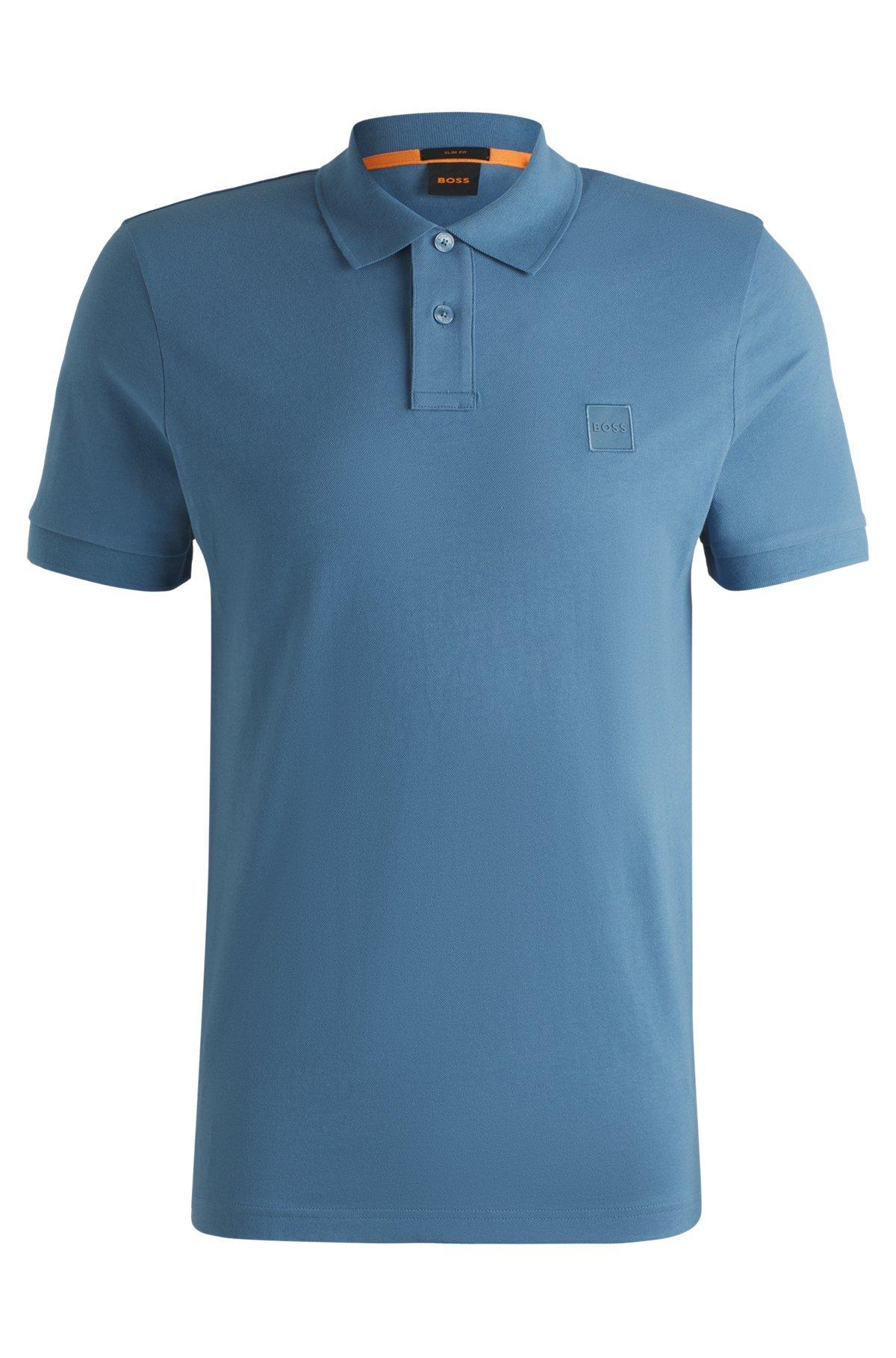 Extra-slim-fit stretch-cotton shirt with logo tape Product Image