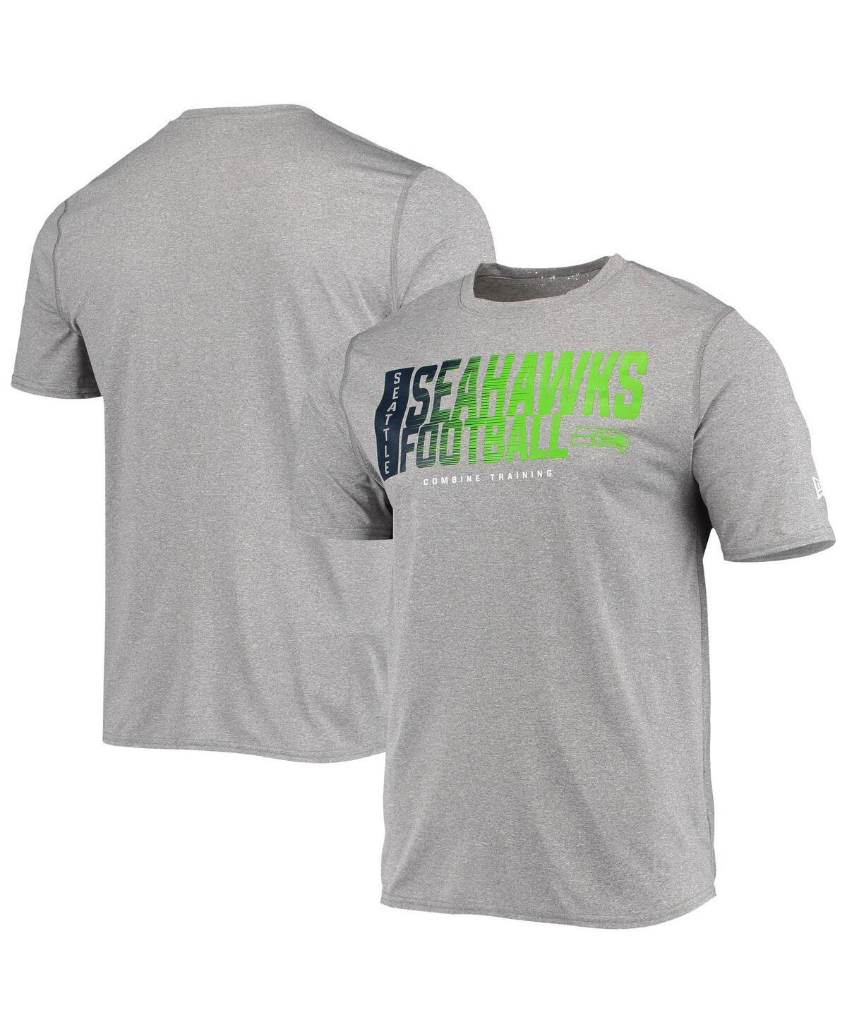 Men's New Era Heathered Gray Seattle Seahawks Combine Authentic Game On T-Shirt, Size: XL, Grey Product Image