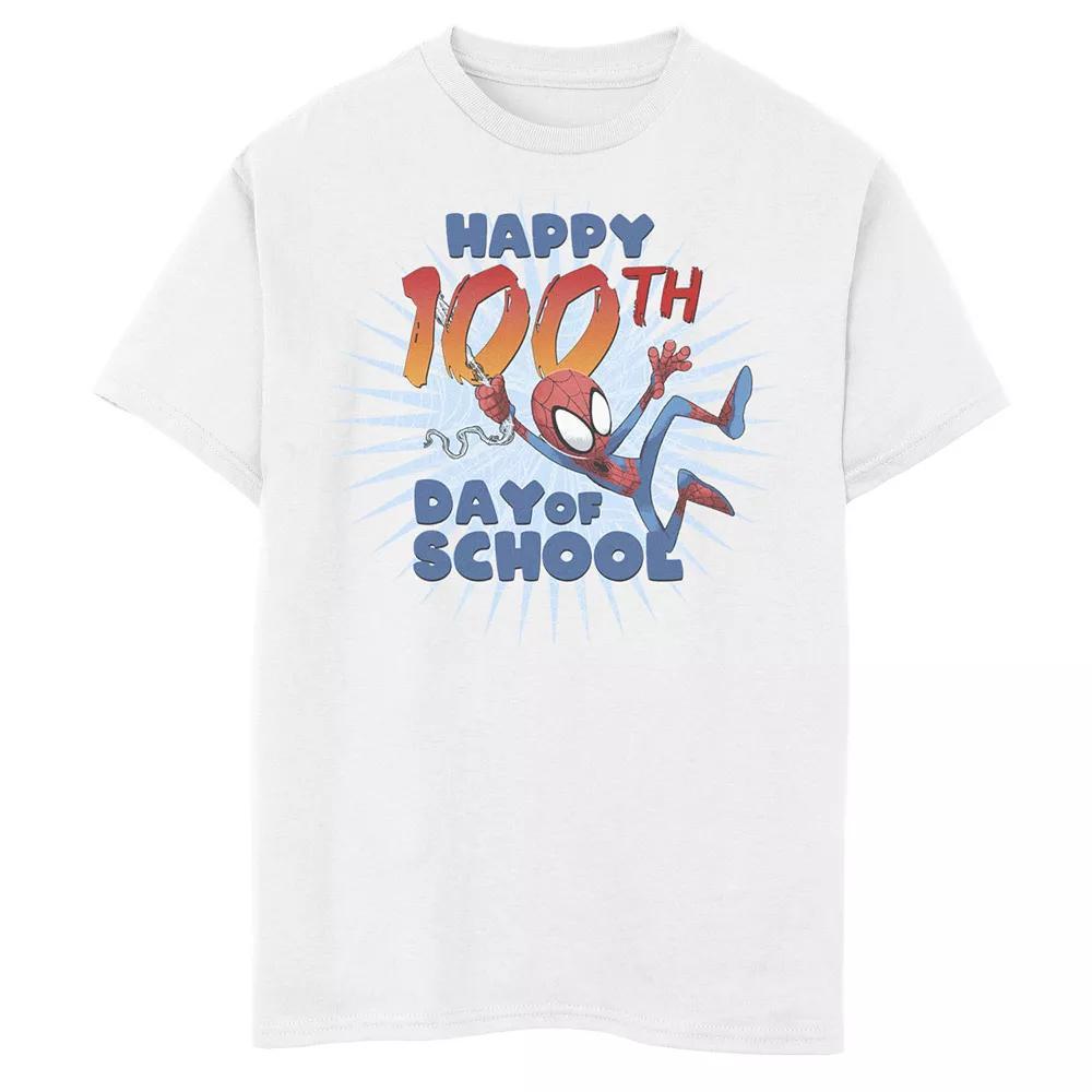Boys 8-20 Marvel Spider-Man 100th Day Of School Text Graphic Tee, Boy's, Size: XS, Athletic Grey Product Image