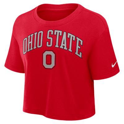 Ohio State Athletic Prep Arch Women's Nike Dri-FIT College Cropped T-Shirt Product Image