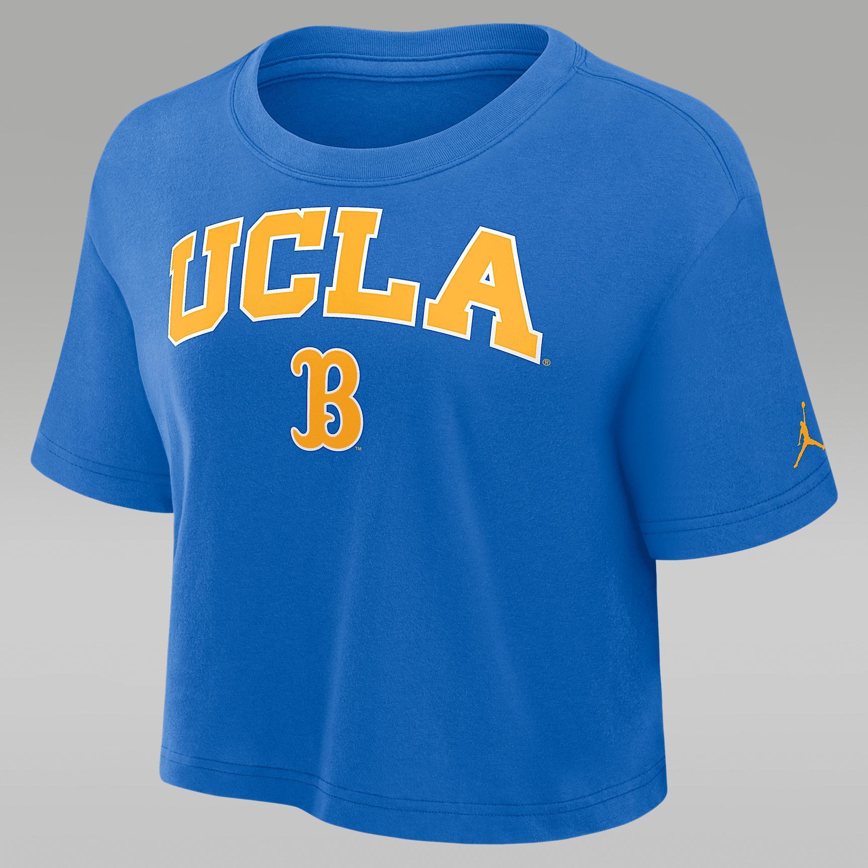 Women's UCLA Athletic Prep Arch Jordan Brand Dri-FIT College Cropped T-Shirt Product Image