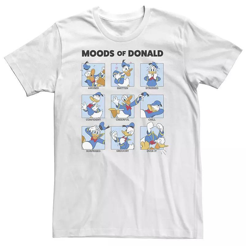 Big & Tall Disney Mickey & Friends Donald Duck Moods Box Up Tee, Men's, Size: 4XL, White Product Image