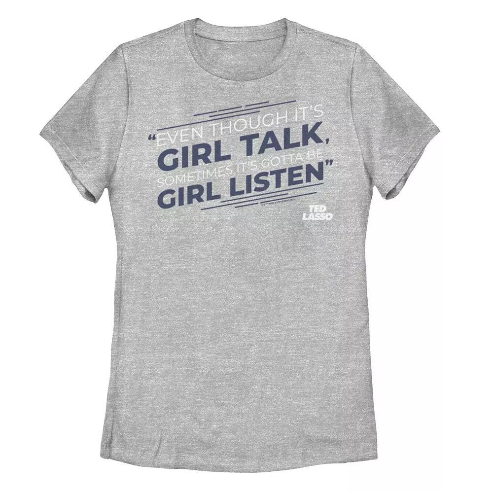Juniors' Ted Lasso Girl Listen Movie Quote Graphic Tee, Girl's, Size: Small, Athletic Grey Product Image