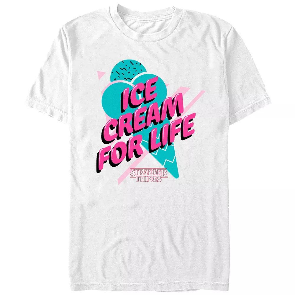Juniors' Stranger Things Ice Cream For Life Boyfriend Graphic Tee, Women's, Size: Medium, White Product Image