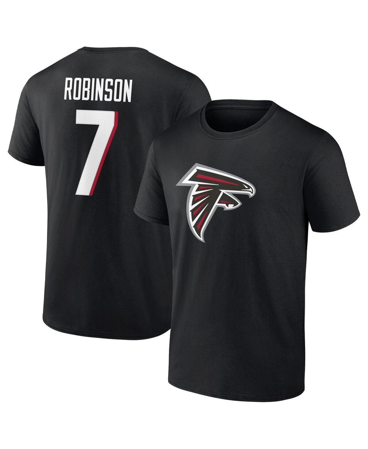 Men's Fanatics Branded Bijan Robinson Black Atlanta Falcons Icon Name & Number T-Shirt, Size: 3XL Product Image