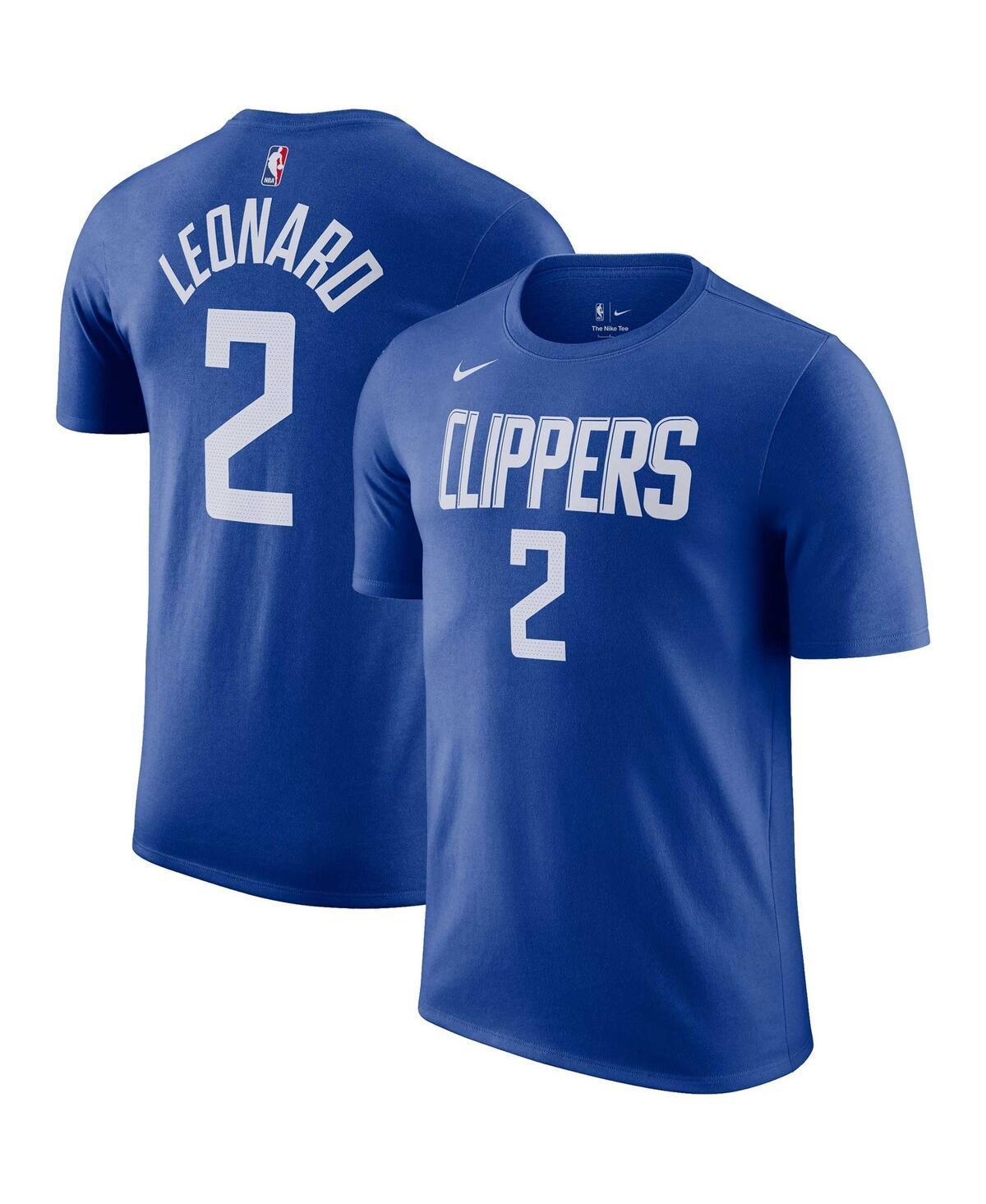 Men's Nike Kawhi Leonard Royal LA Clippers Icon 2022/23 Name & Number T-Shirt, Size: Large, Blue Product Image
