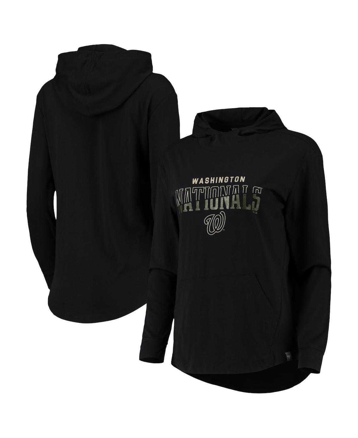 Women's Levelwear Black Washington Nationals Vivid Scuba Neck Pullover Hoodie, Size: XL Product Image
