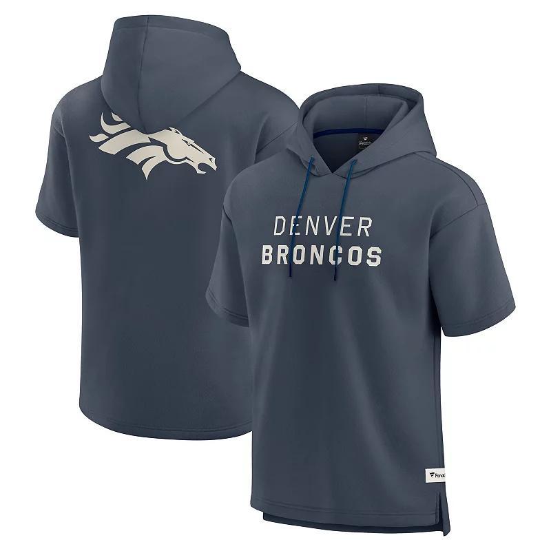 Men's Fanatics Navy Denver Broncos Elements Future Ground Lettering Short Sleeve Pullover Hoodie, Size: Medium, Blue Product Image
