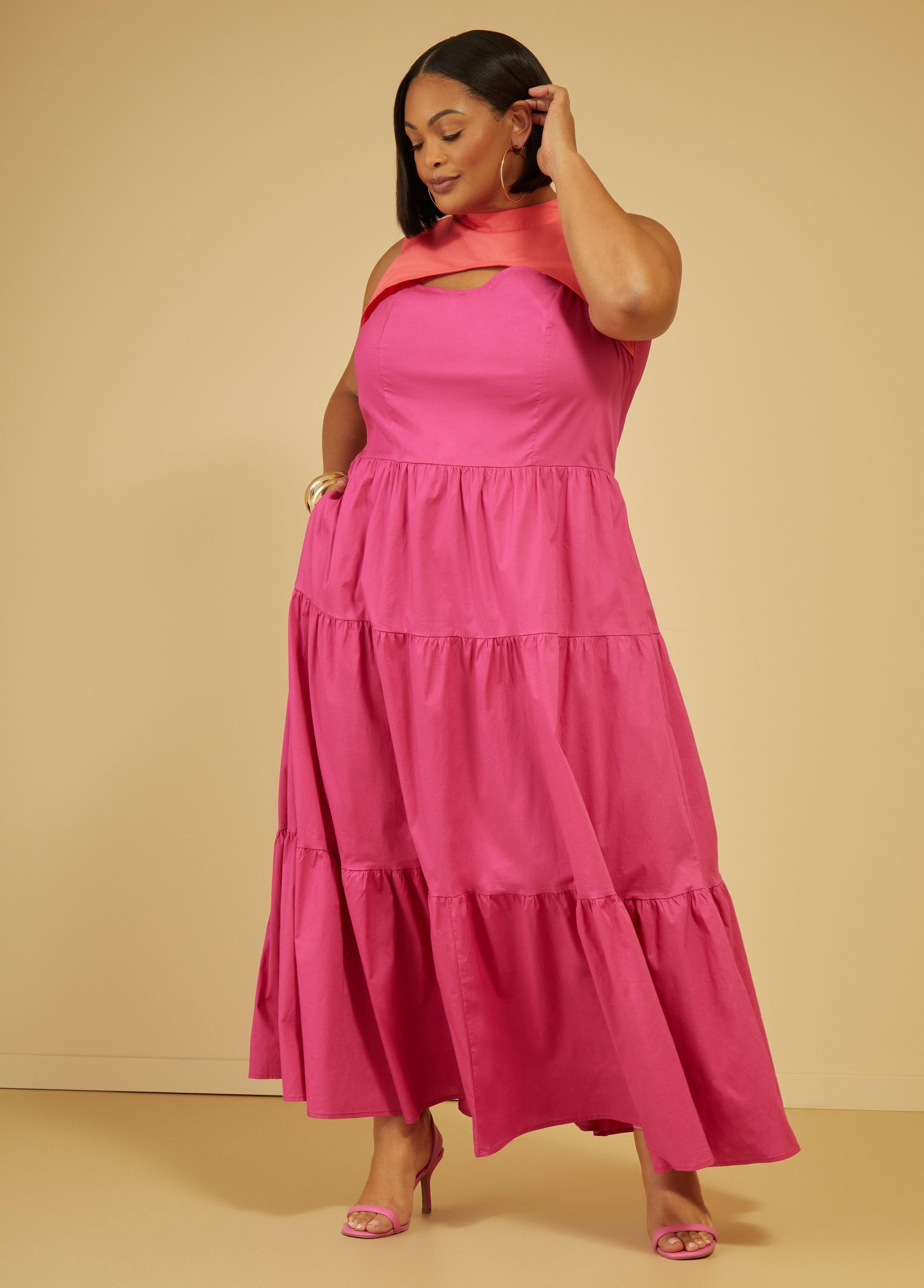 Cutout Colorblock Maxi Dress Product Image
