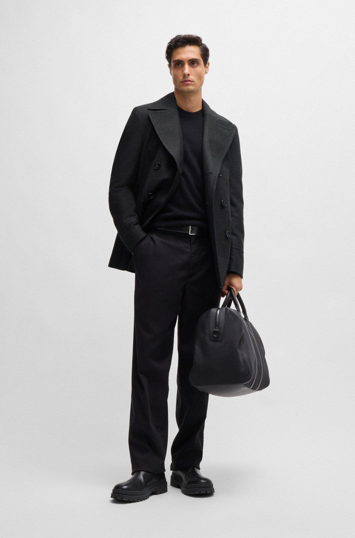 Slim-fit double-breasted coat in wool Product Image