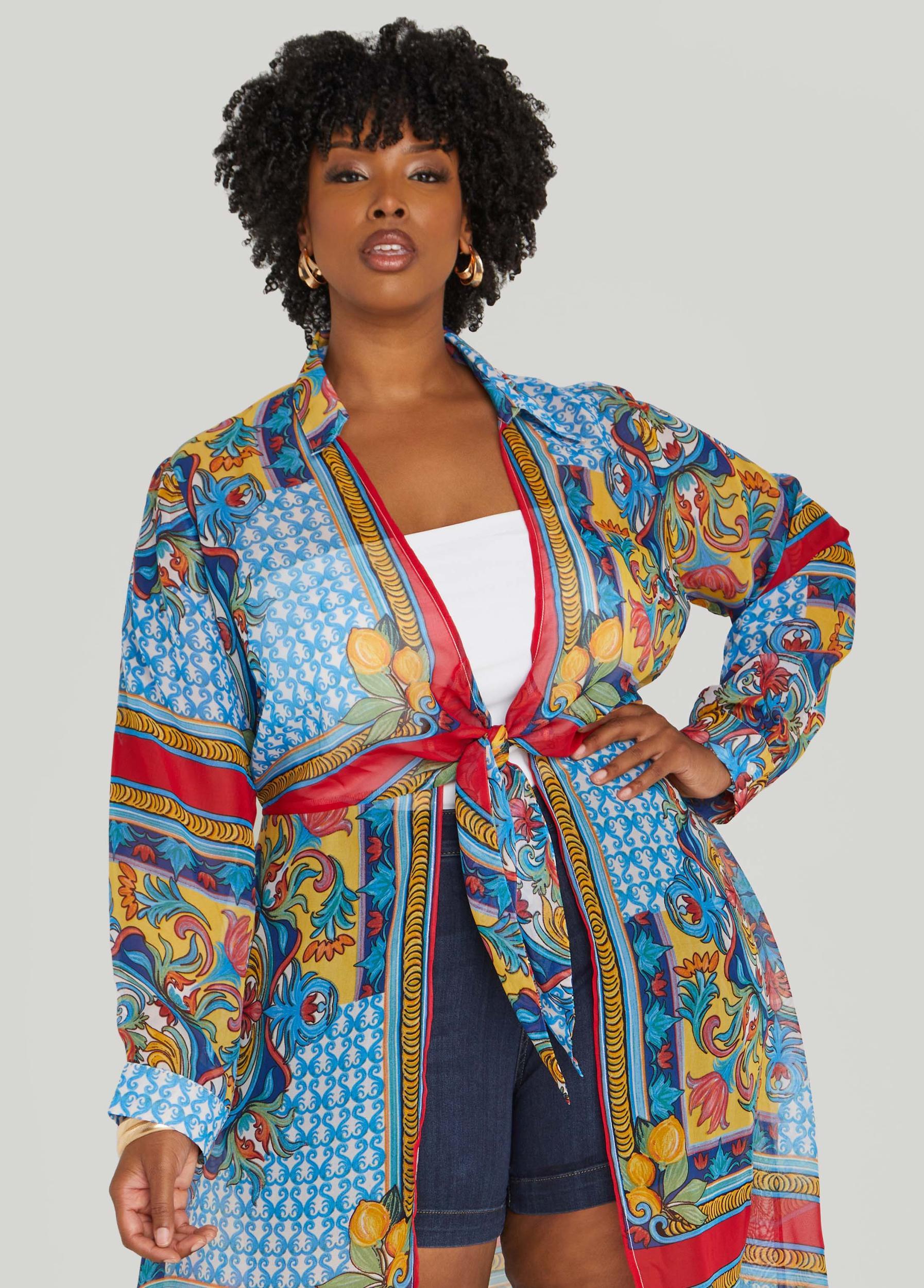 Scarf Print Duster Product Image