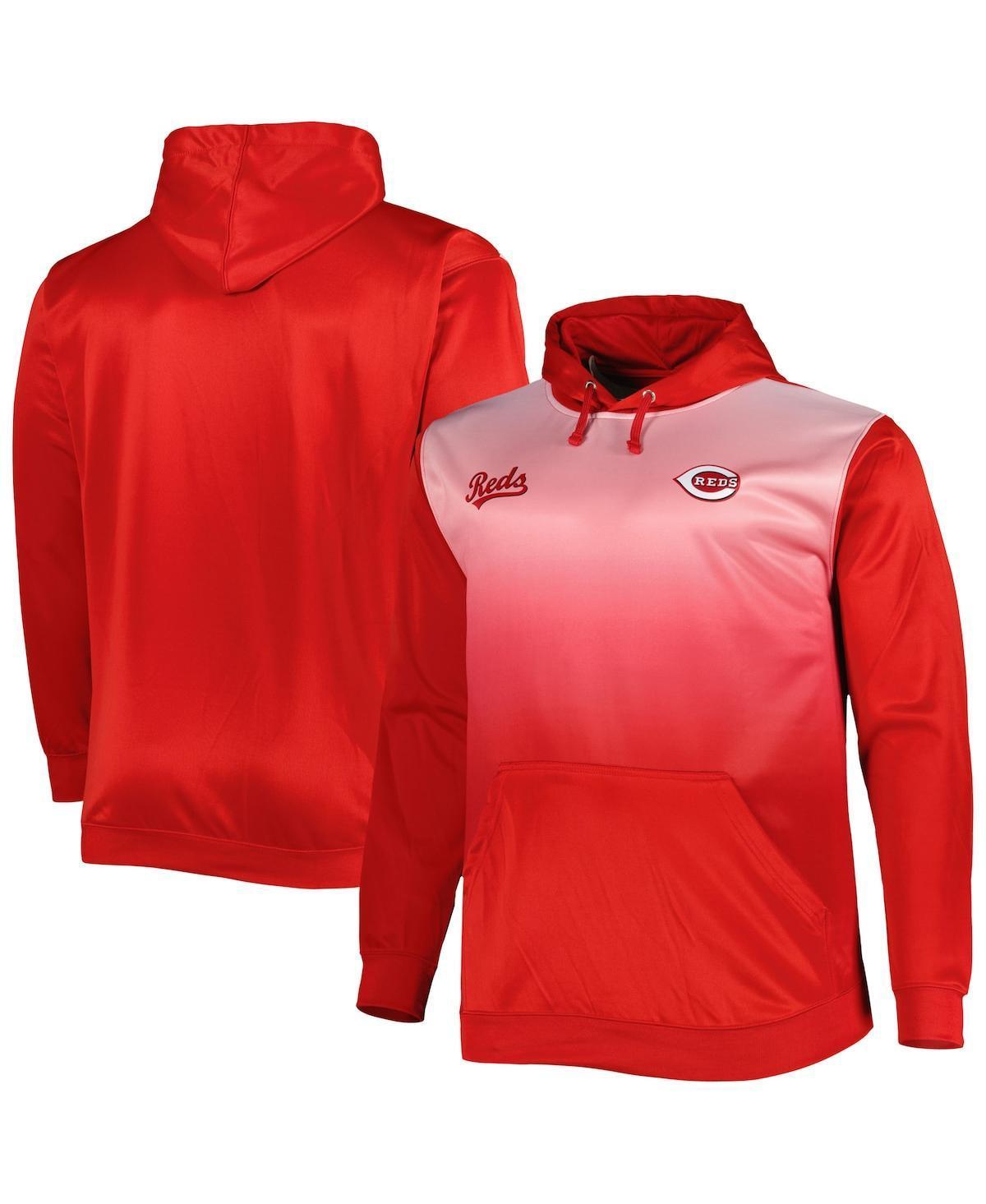 Men's Red Cincinnati Reds Fade Sublimated Fleece Pullover Hoodie, Size: 3XB, Red Red Product Image