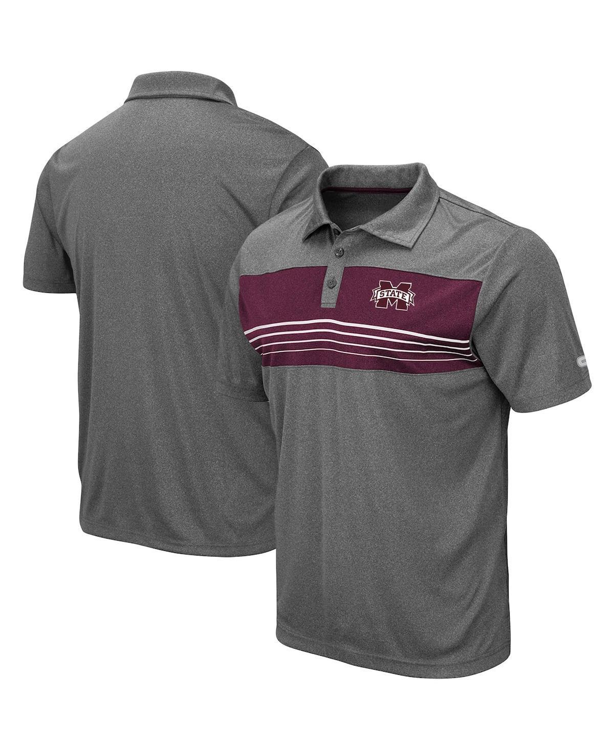 Men's Colosseum Heathered Charcoal Mississippi State Bulldogs Smithers Polo, Size: Medium, Mst Charco Product Image