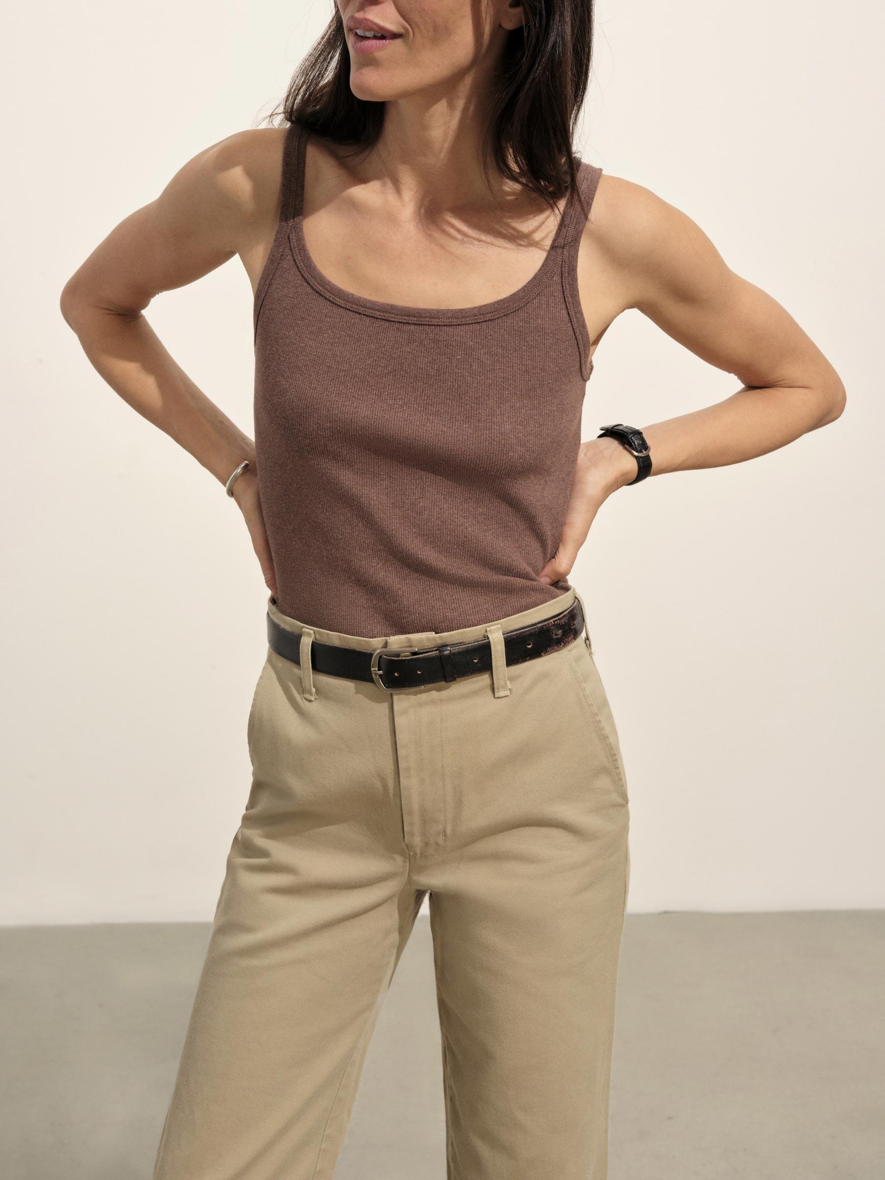 Marled Rosewood Surplus Rib Scoop Neck Tank Product Image