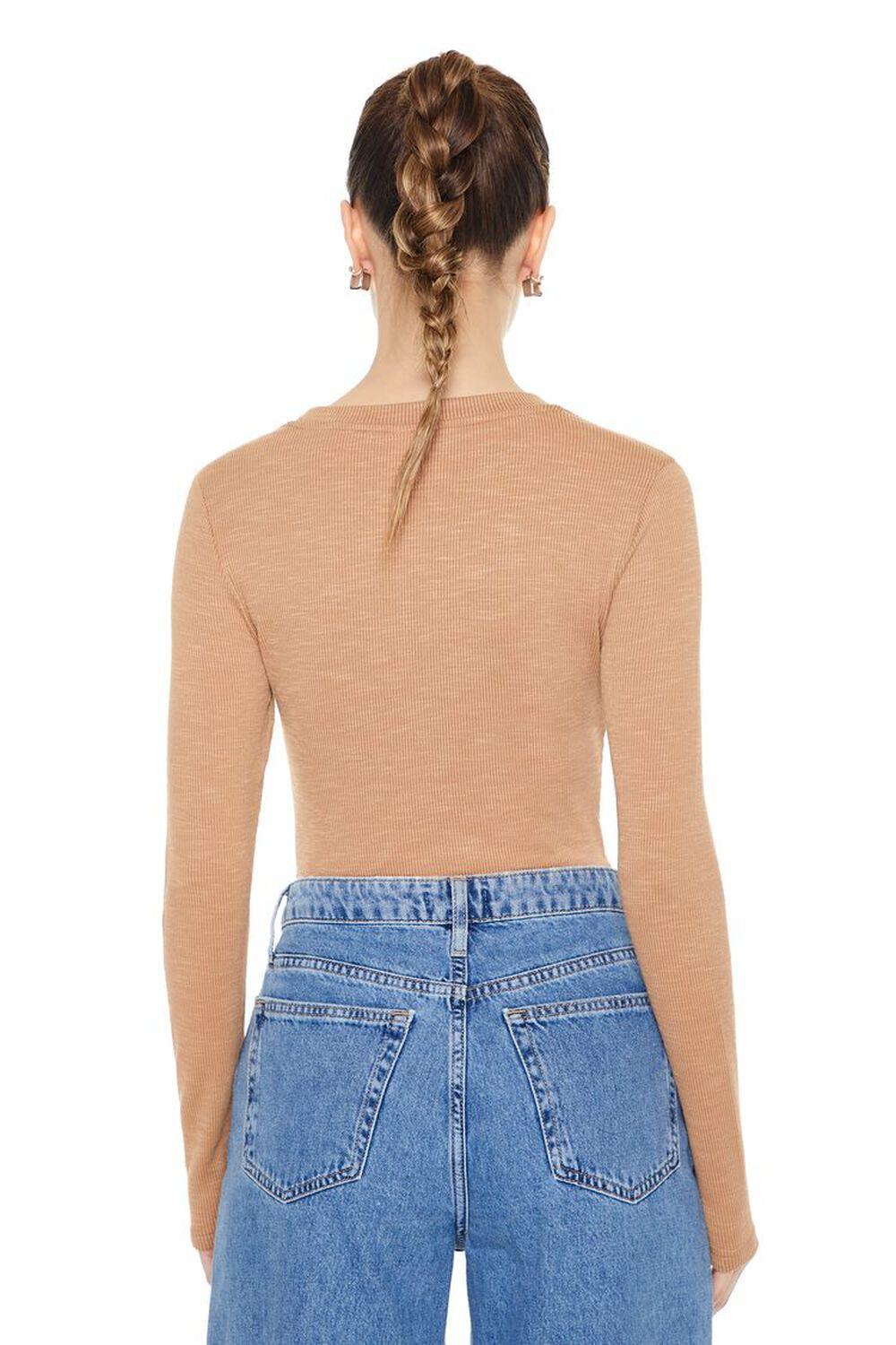 Ribbed Long-Sleeve Bodysuit | Forever 21 Product Image