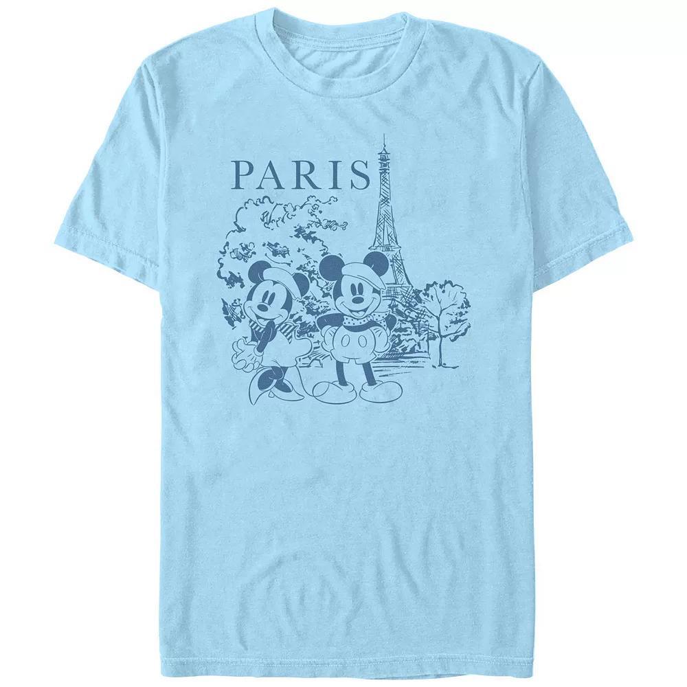 Disney's Mickey Mouse And Minnie Paris Visitors Men's Graphic Tee, Size: XXL, Light Blue Product Image